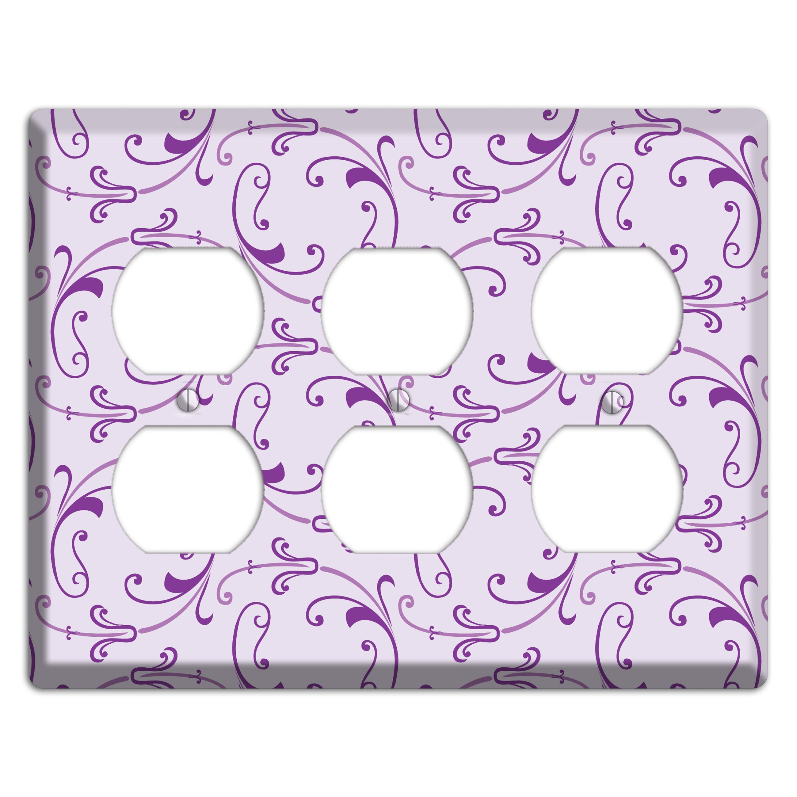 Lilac Victorian Sprig 3 Duplex Wallplate