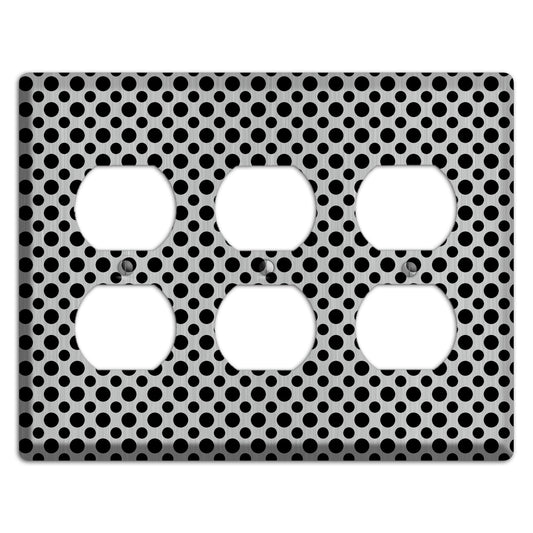 Multi Small Polka Dots Stainless 3 Duplex Wallplate