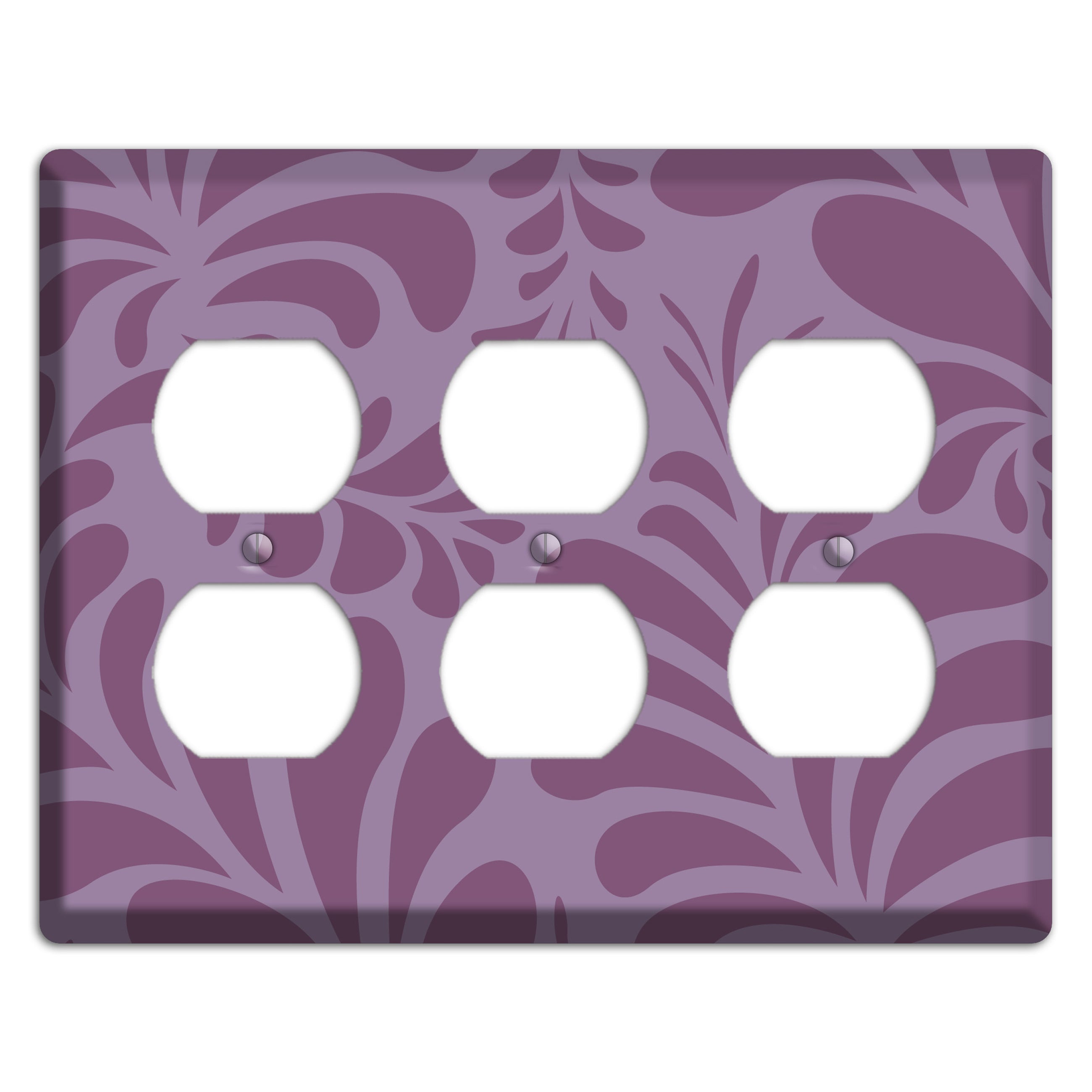 Purple Herati 3 Duplex Wallplate