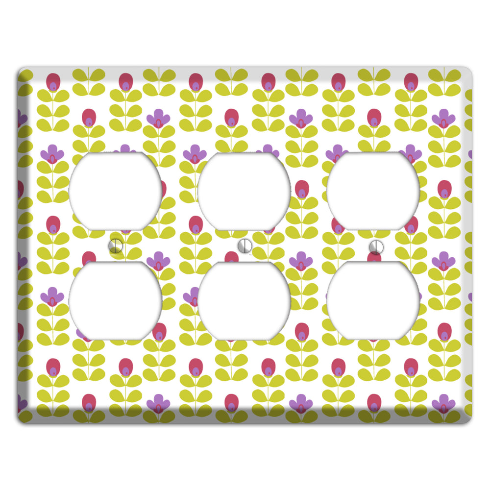 Yellow Small Sprouts 3 Duplex Wallplate