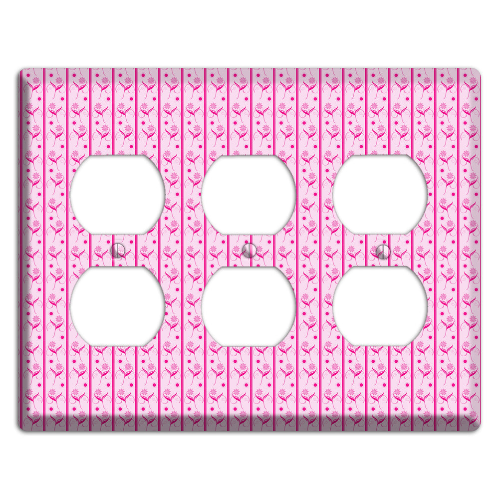 Pink Small Floral Pattern 3 Duplex Wallplate