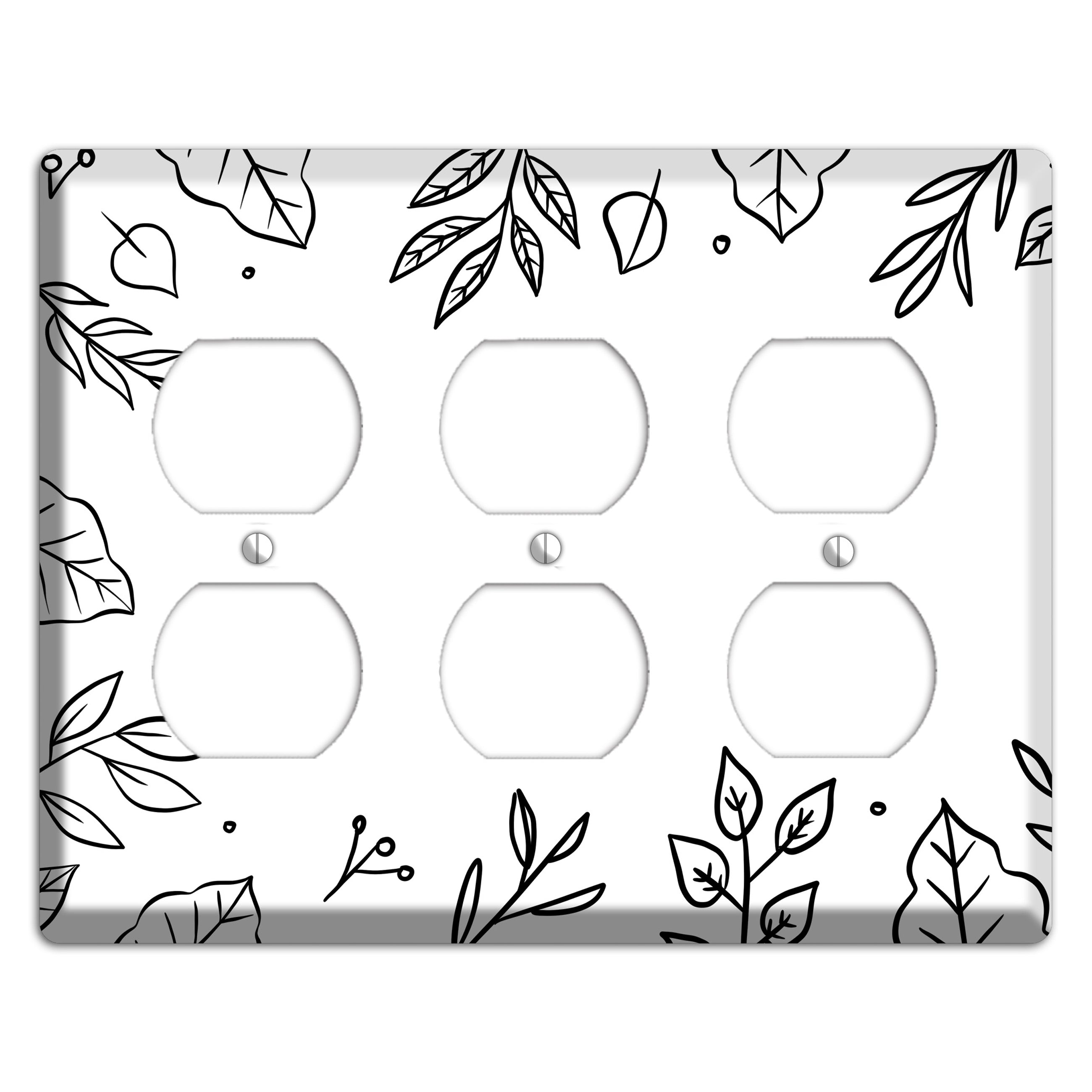 Hand-Drawn Floral 33 3 Duplex Wallplate