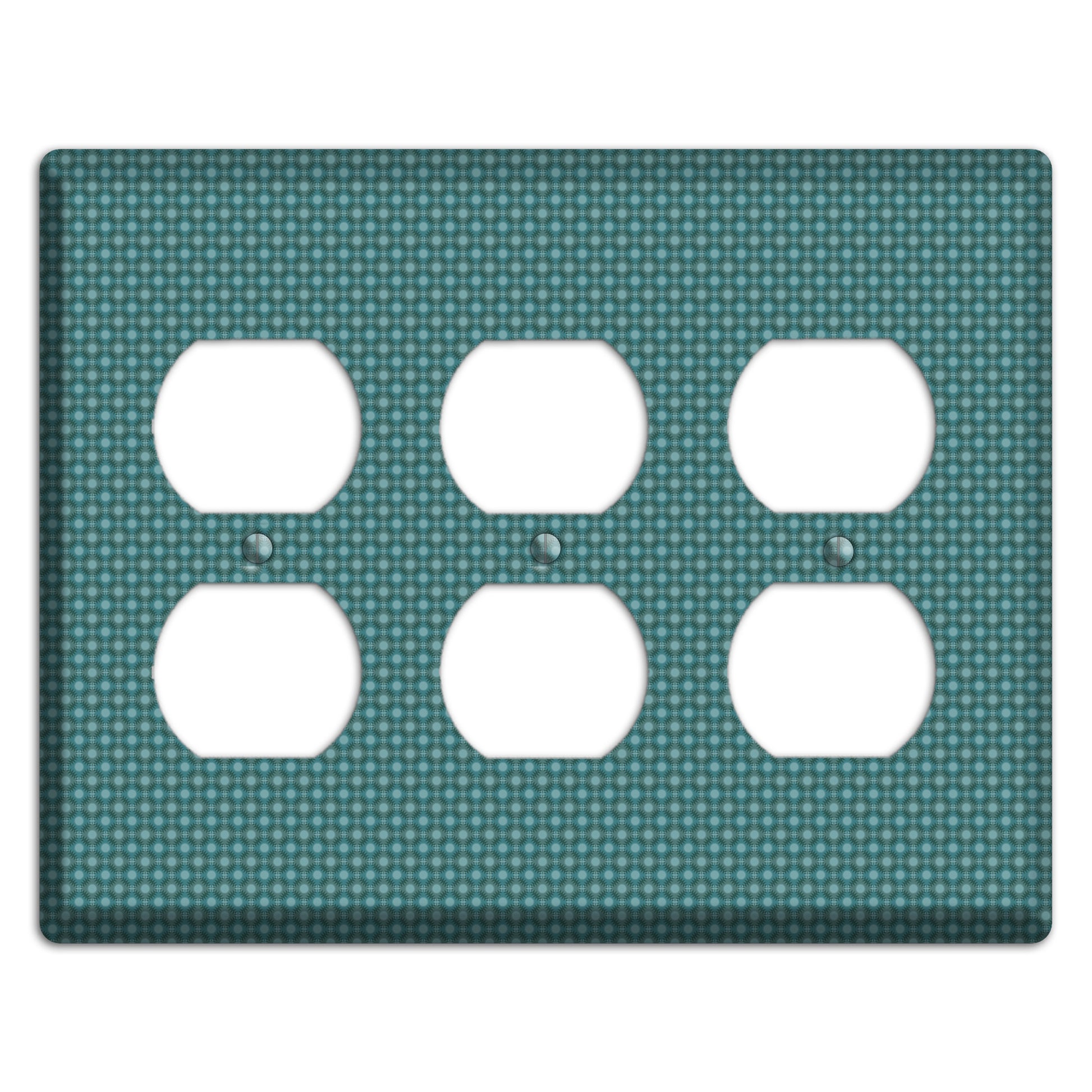 Multi Turquoise Checkered Concentric Circles 3 Duplex Wallplate