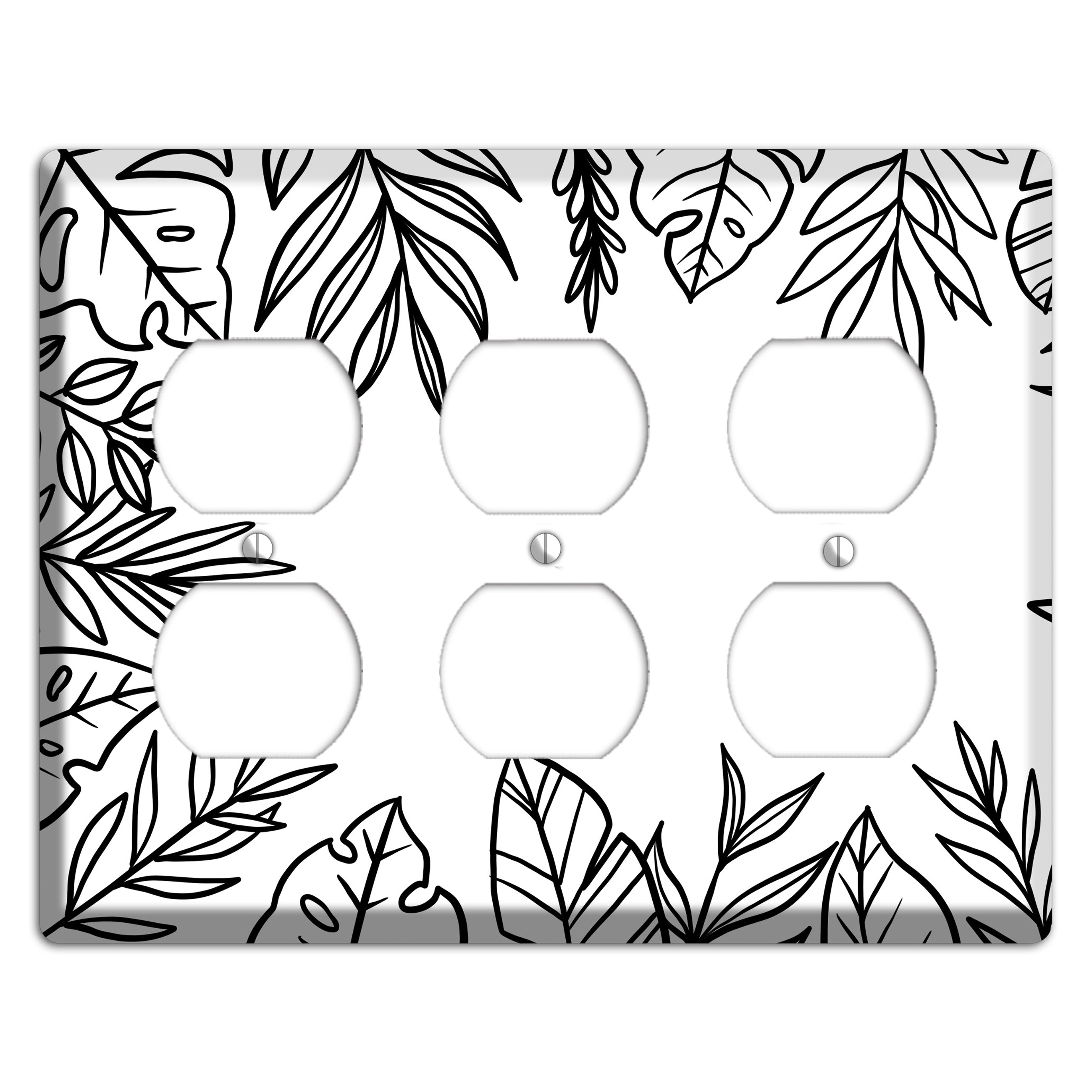 Hand-Drawn Leaves 4 3 Duplex Wallplate