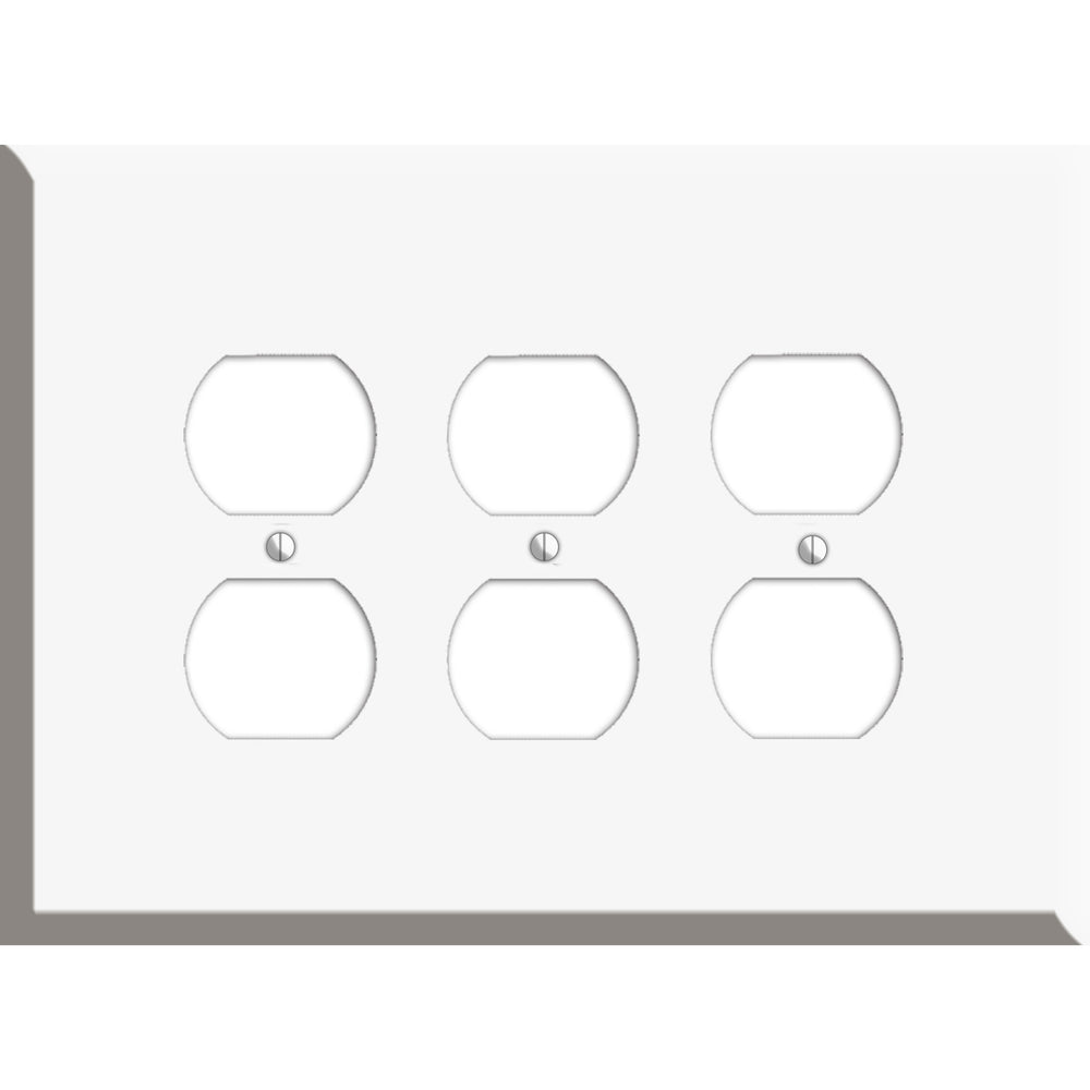 Oversized Discontinued White Metal 3 Duplex Wallplate