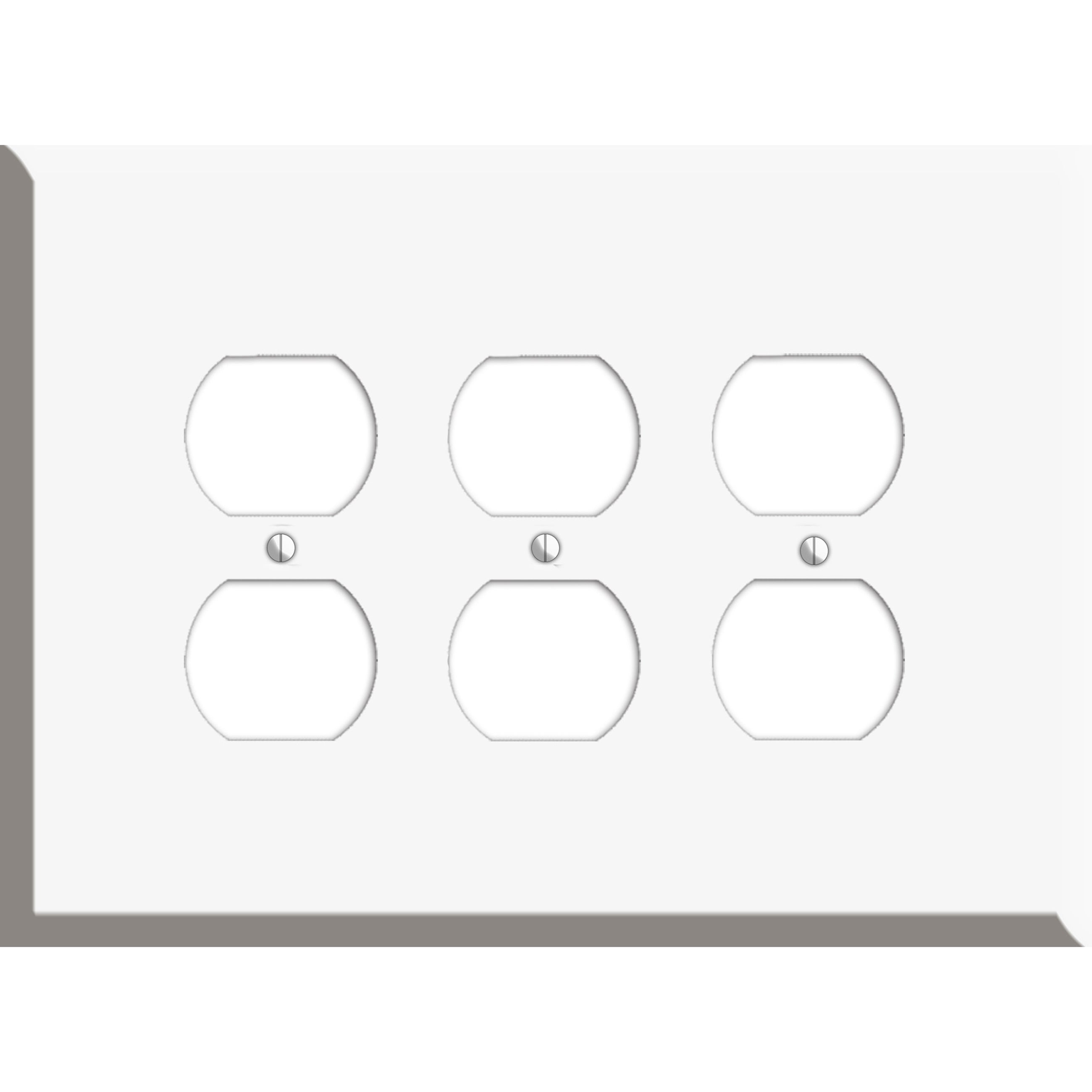 Oversized Discontinued White Metal 3 Duplex Wallplate