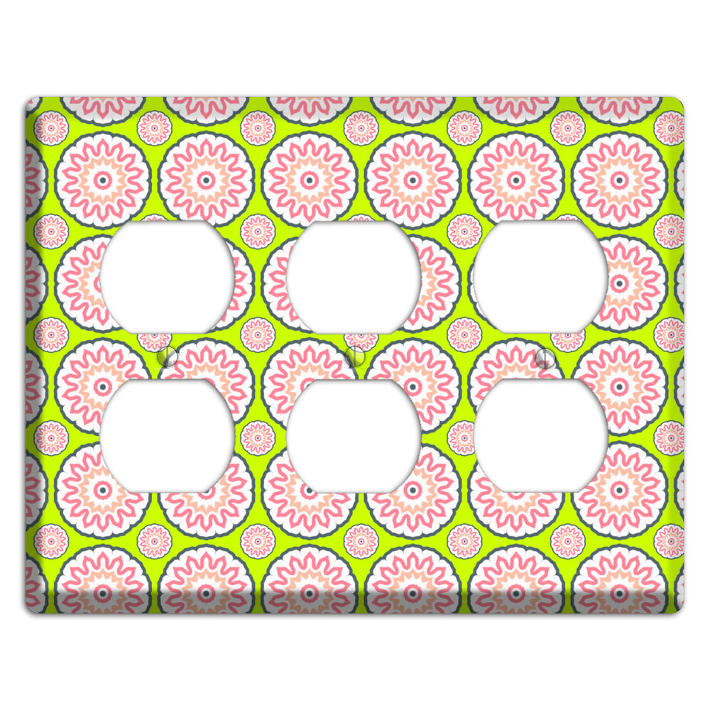 Green with Tiled Suzani 3 Duplex Wallplate
