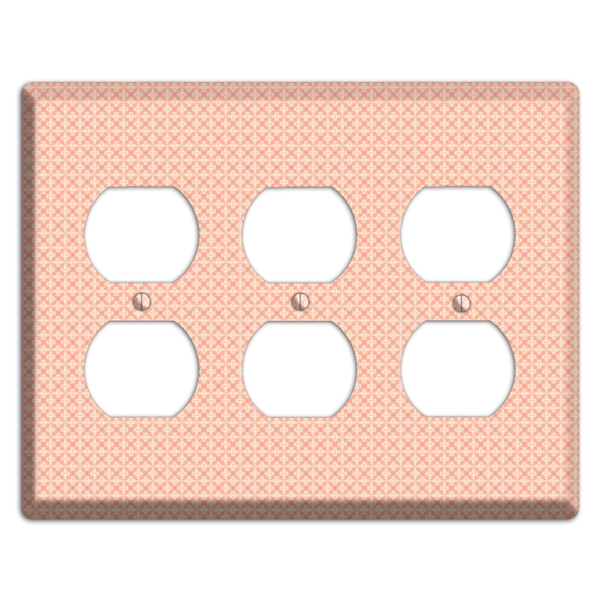 Peach Quatrefoil 3 Duplex Wallplate