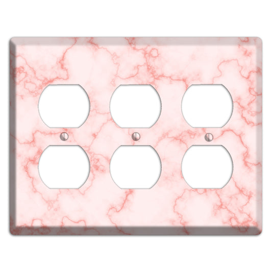 Pink Stained Marble 3 Duplex Wallplate