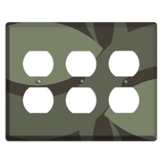 Olive Abstract 3 Duplex Wallplate