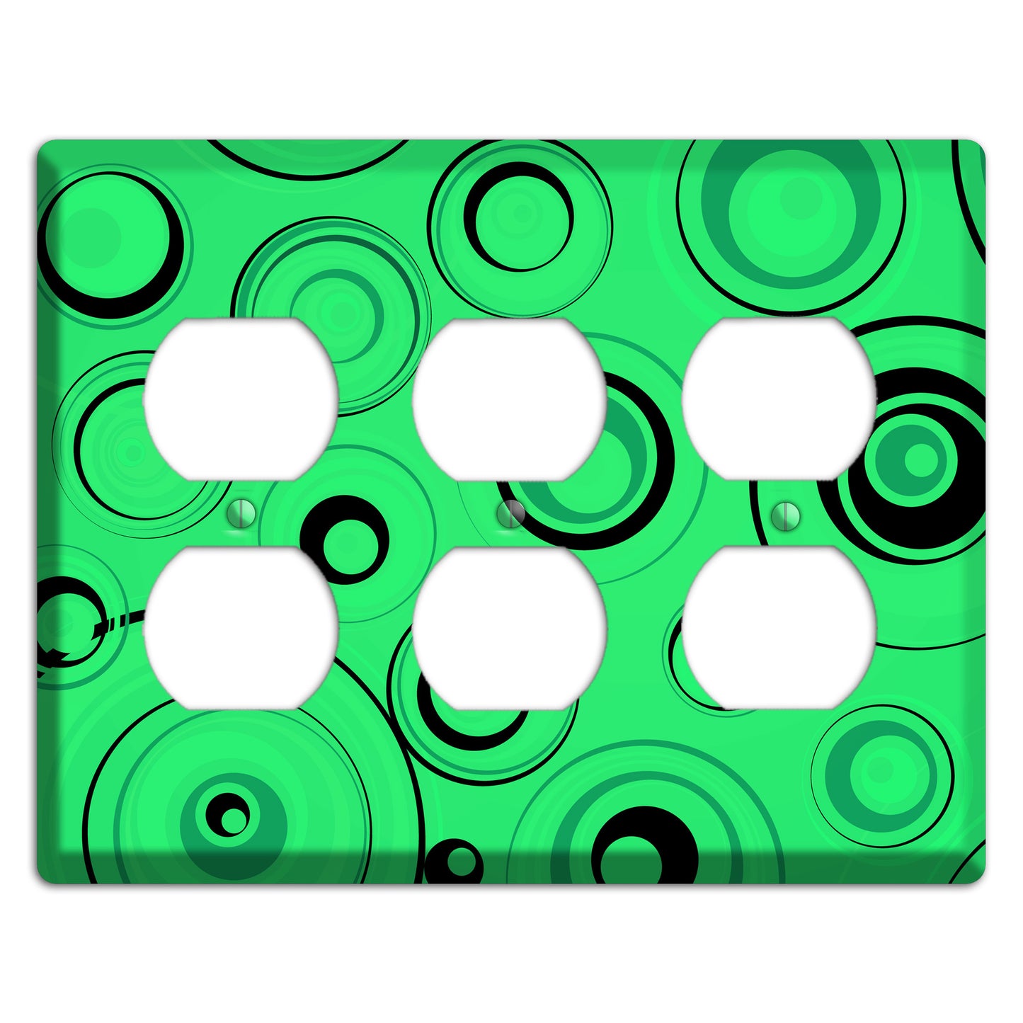 Bright Green Circles 3 Duplex Wallplate