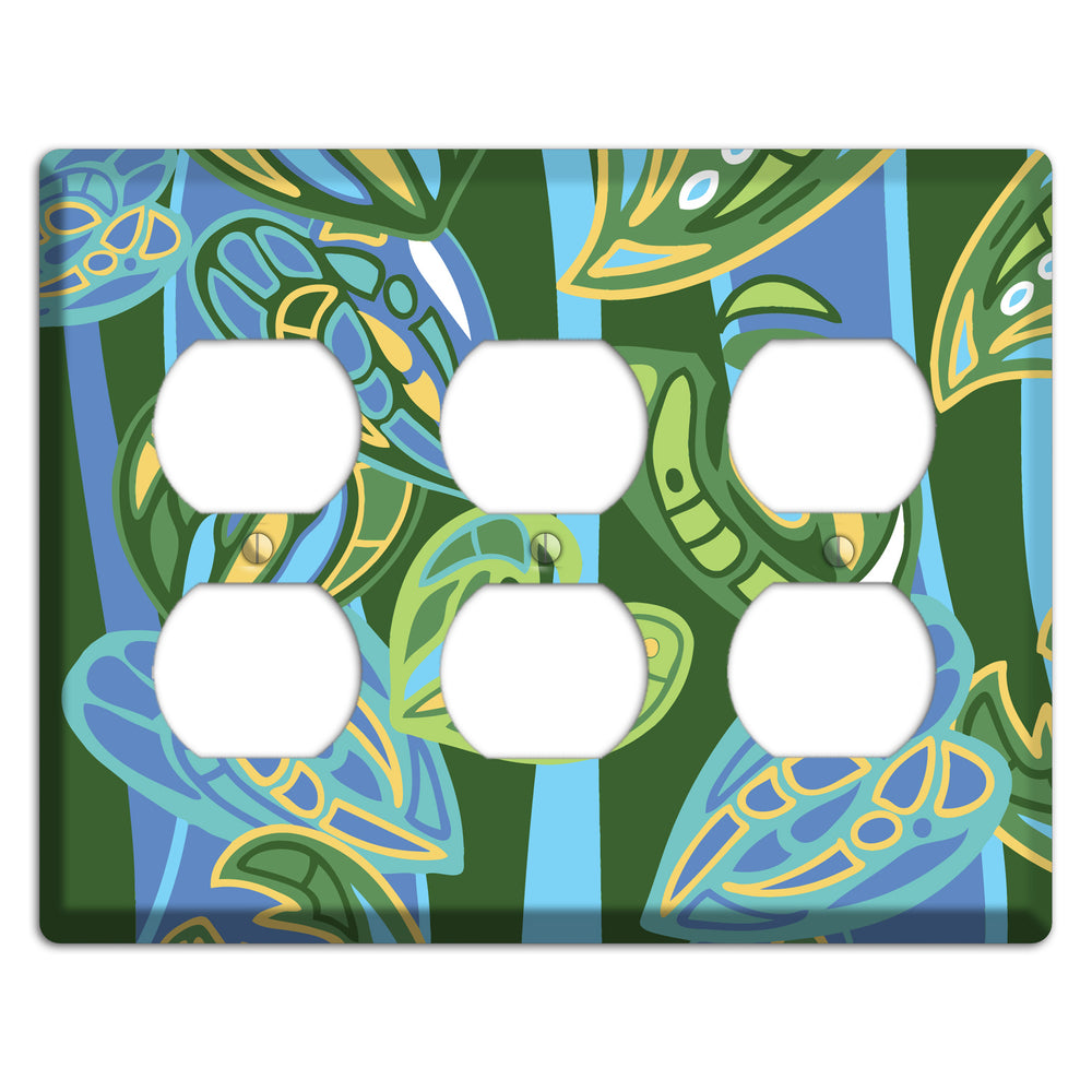 Pacific Blue and Green 3 Duplex Wallplate
