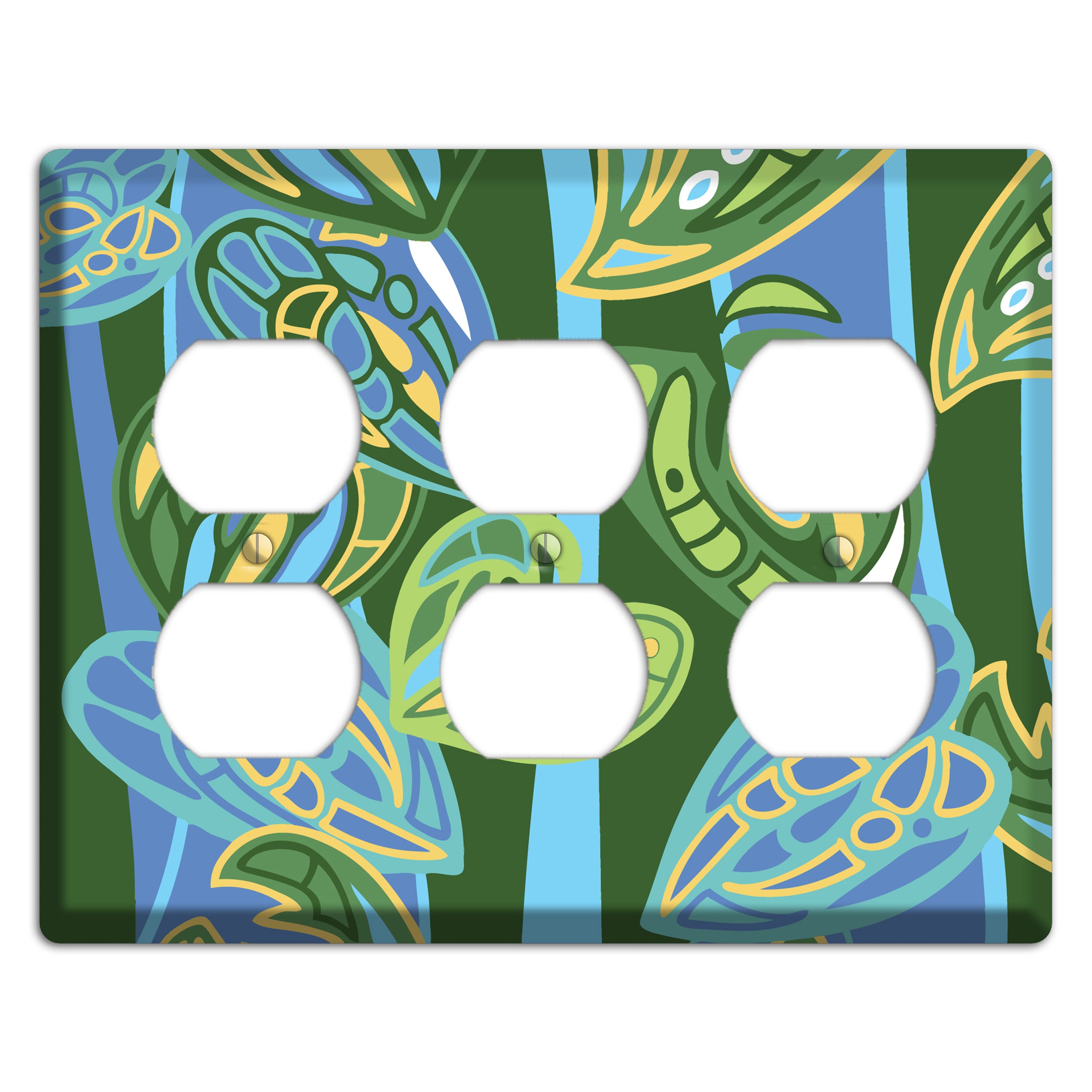 Pacific Blue and Green 3 Duplex Wallplate