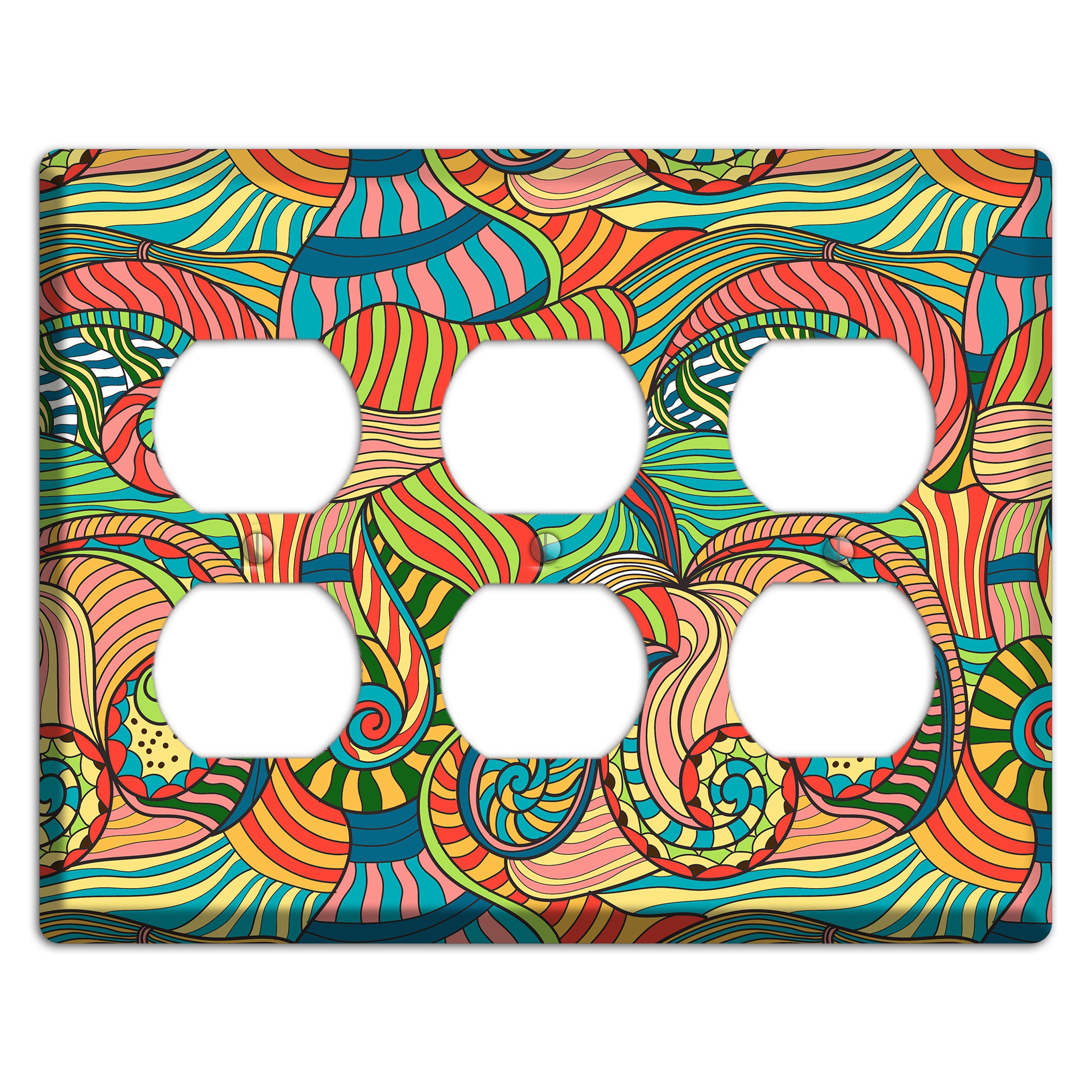 Retro Flourish 3 3 Duplex Wallplate