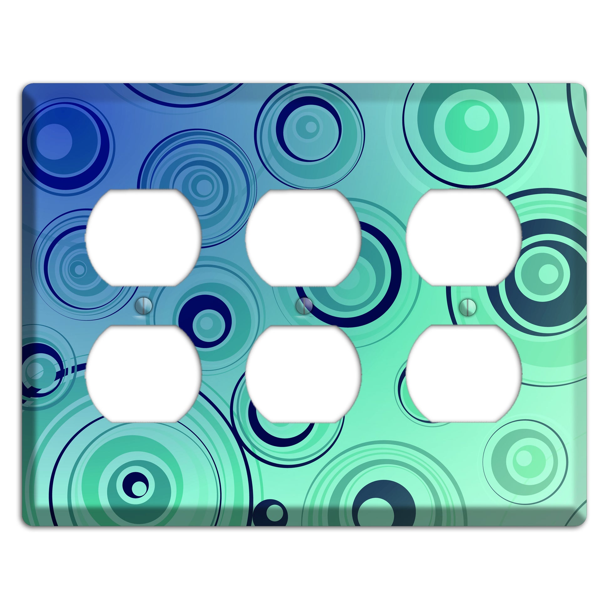 Blue and Green Circles 3 Duplex Wallplate