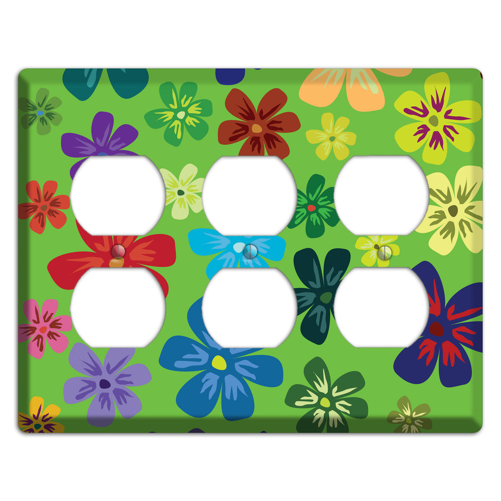 Orange Flowers 3 Duplex Wallplate