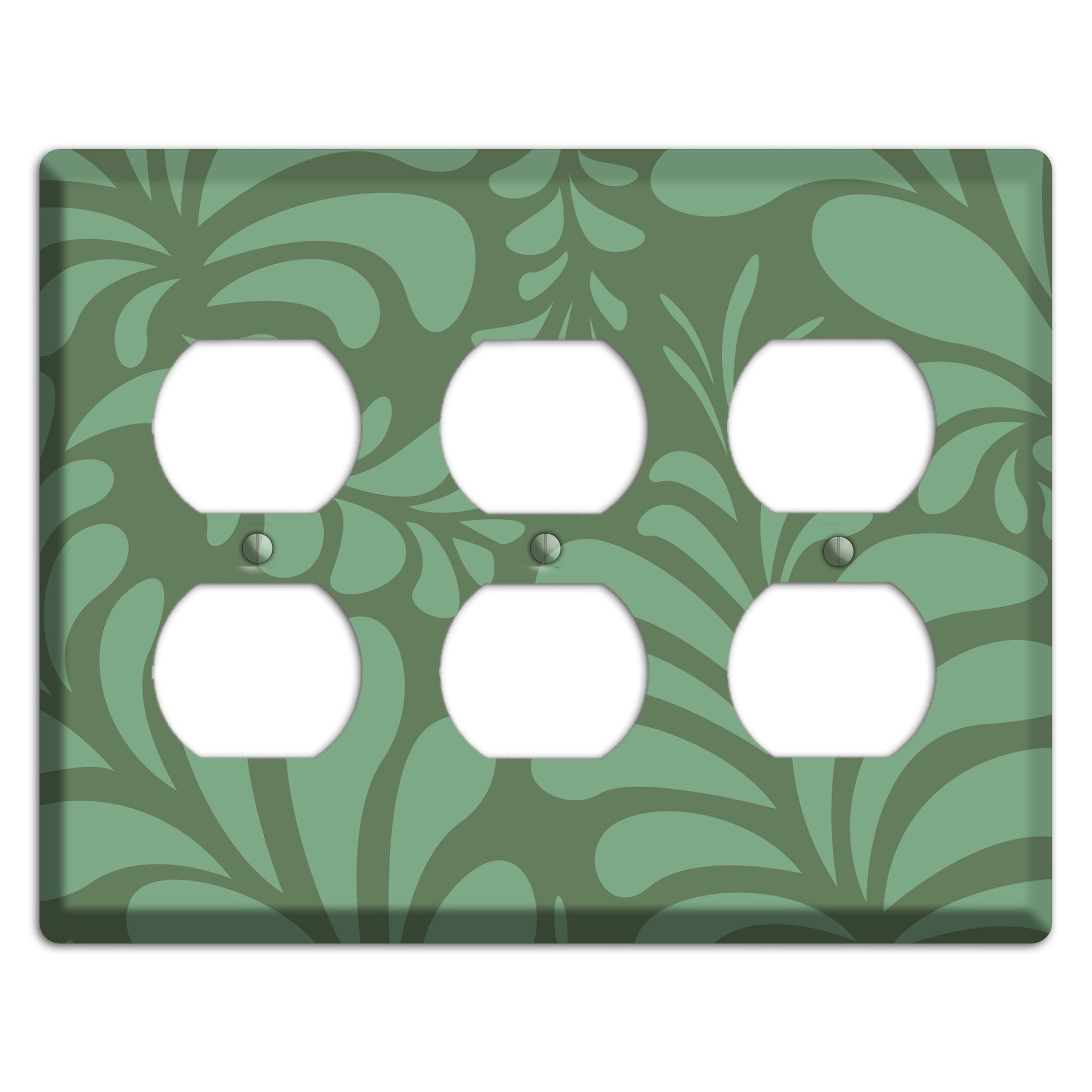 Green Herati 3 Duplex Wallplate