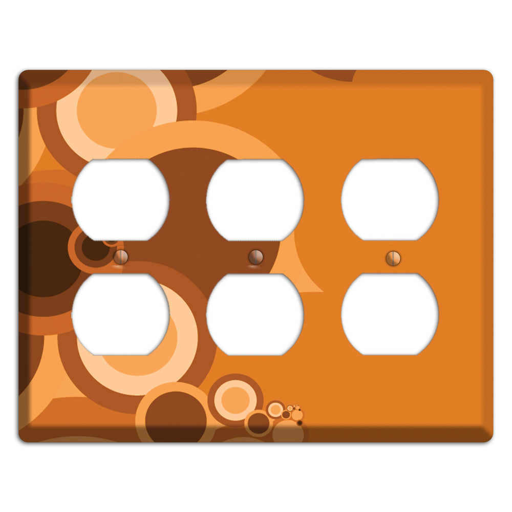 Burnt Orange Circles 3 Duplex Wallplate
