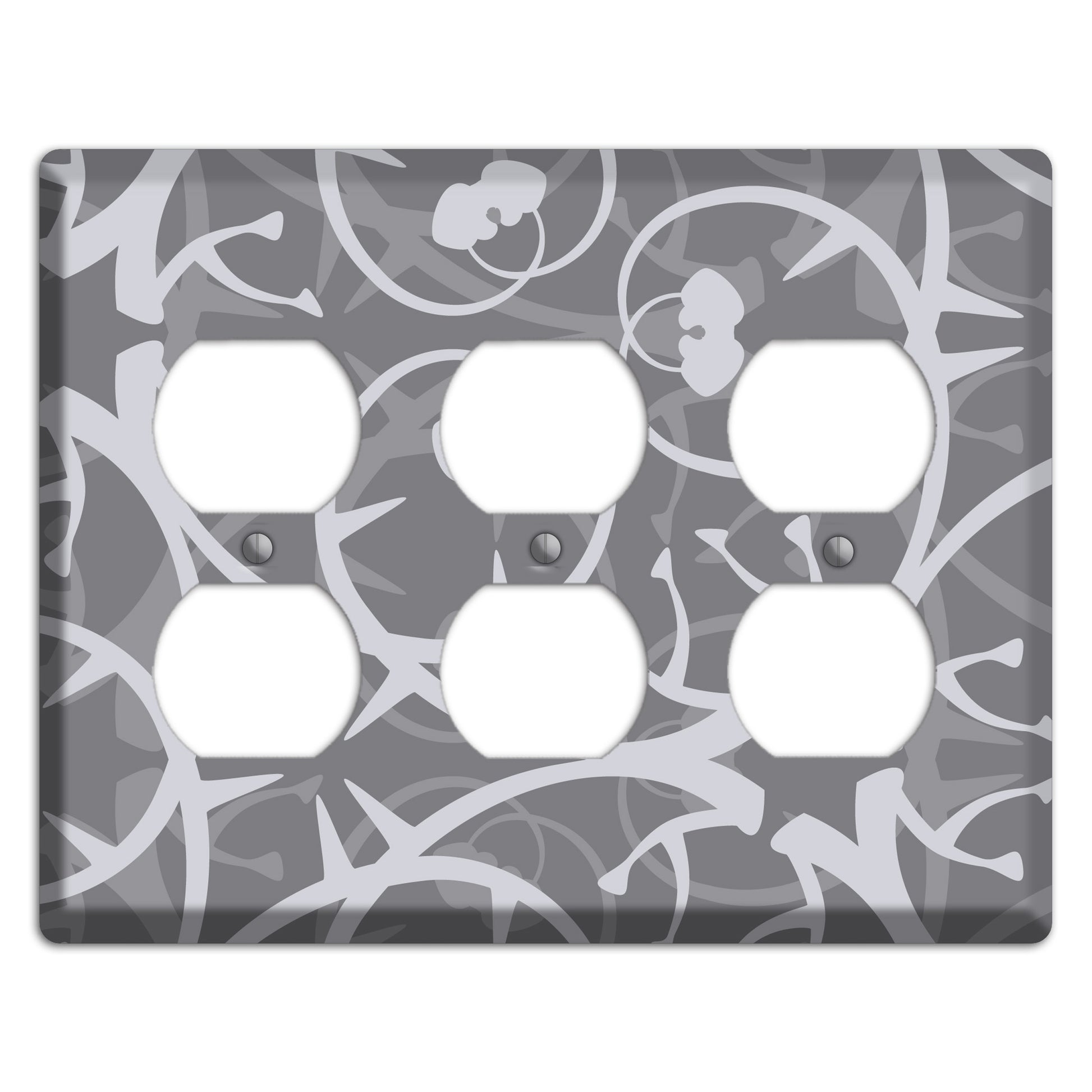 Grey Abstract Swirl 3 Duplex Wallplate