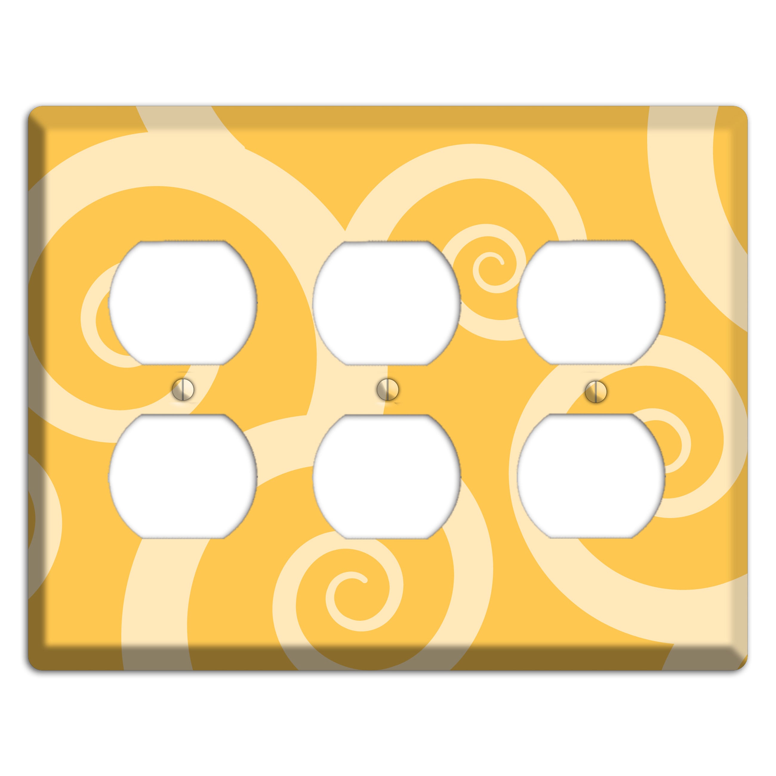 Yellow Tones Large Swirl 3 Duplex Wallplate