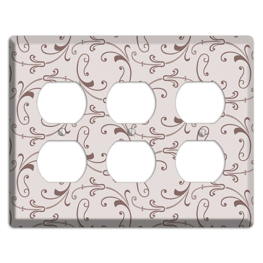 Mauve Victorian Sprig 3 Duplex Wallplate