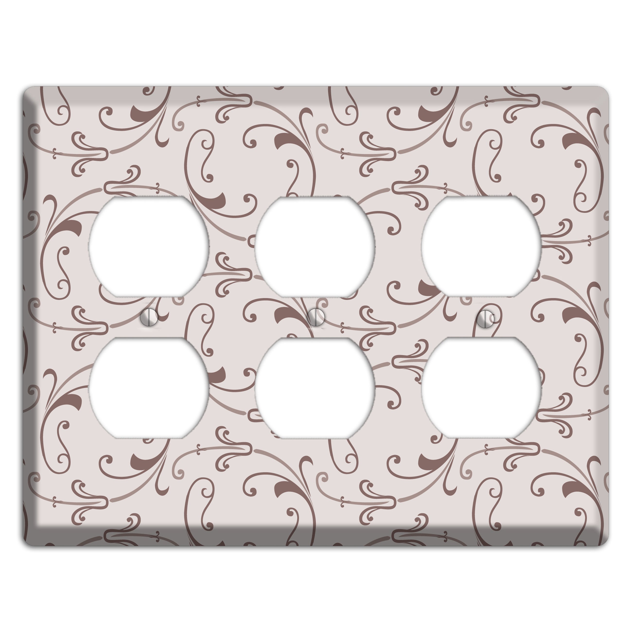 Mauve Victorian Sprig 3 Duplex Wallplate