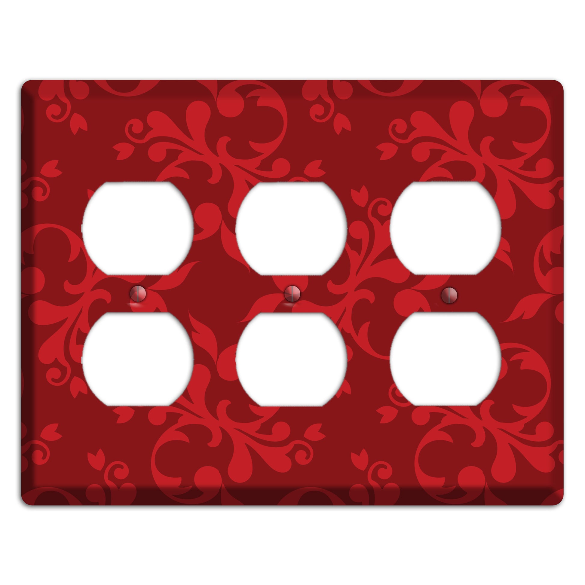 Red Victorian Toile 3 Duplex Wallplate