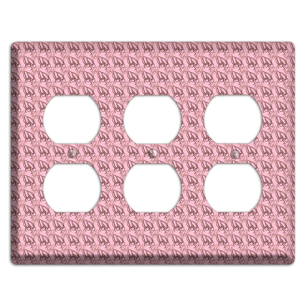 Pink Ballet Slippers 3 Duplex Wallplate