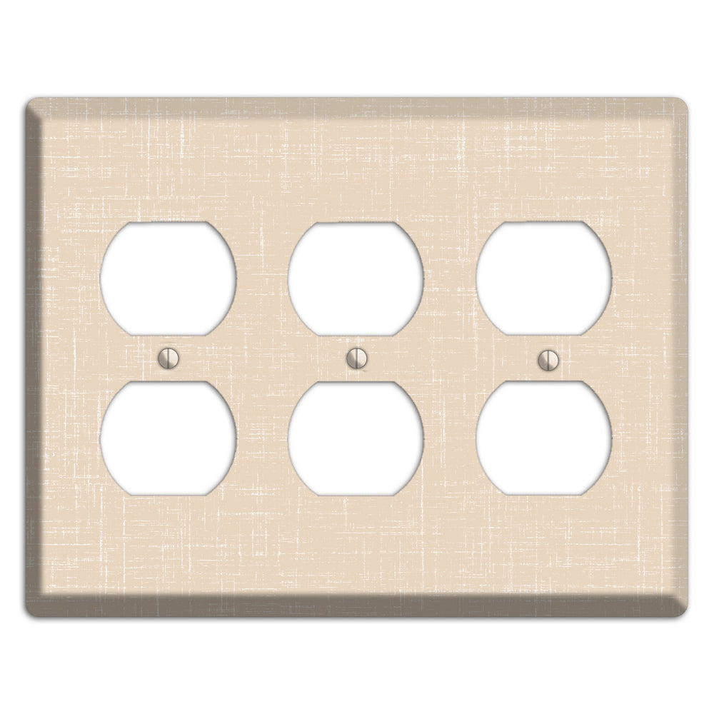 Double Spanish White Neutral Texture 3 Duplex Wallplate
