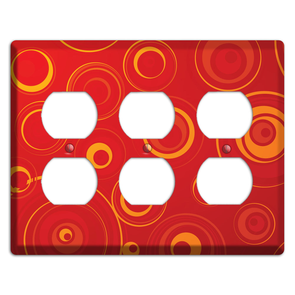 Red Circles 3 Duplex Wallplate