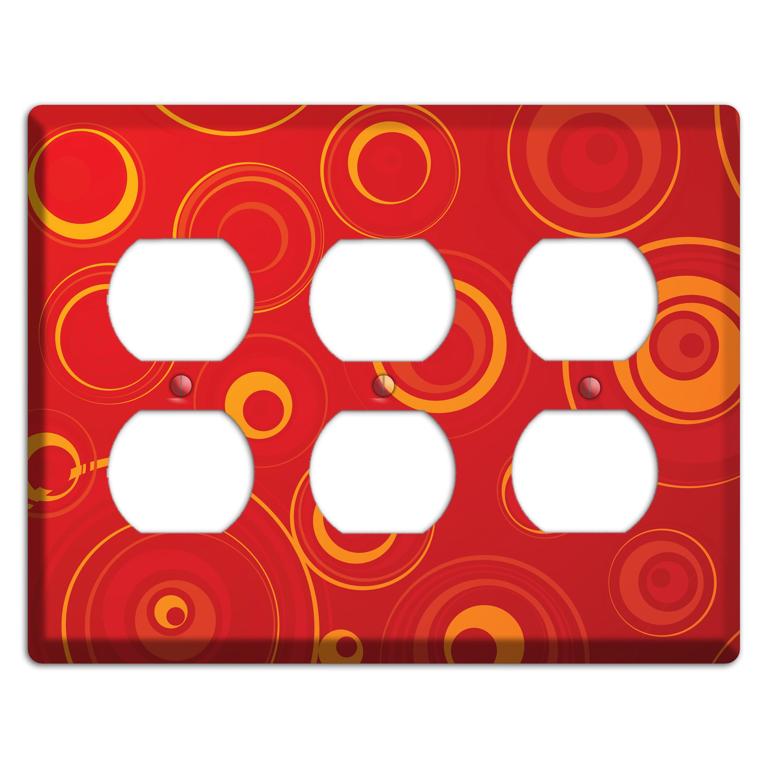 Red Circles 3 Duplex Wallplate