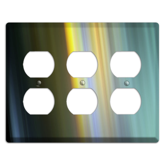Black with Yellow Ray of Light 3 Duplex Wallplate