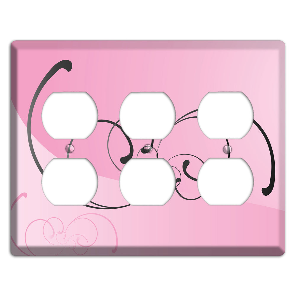 Pink Swoop 3 Duplex Wallplate
