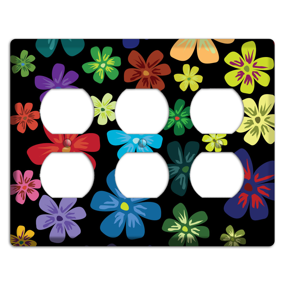 Green Flowers 3 Duplex Wallplate