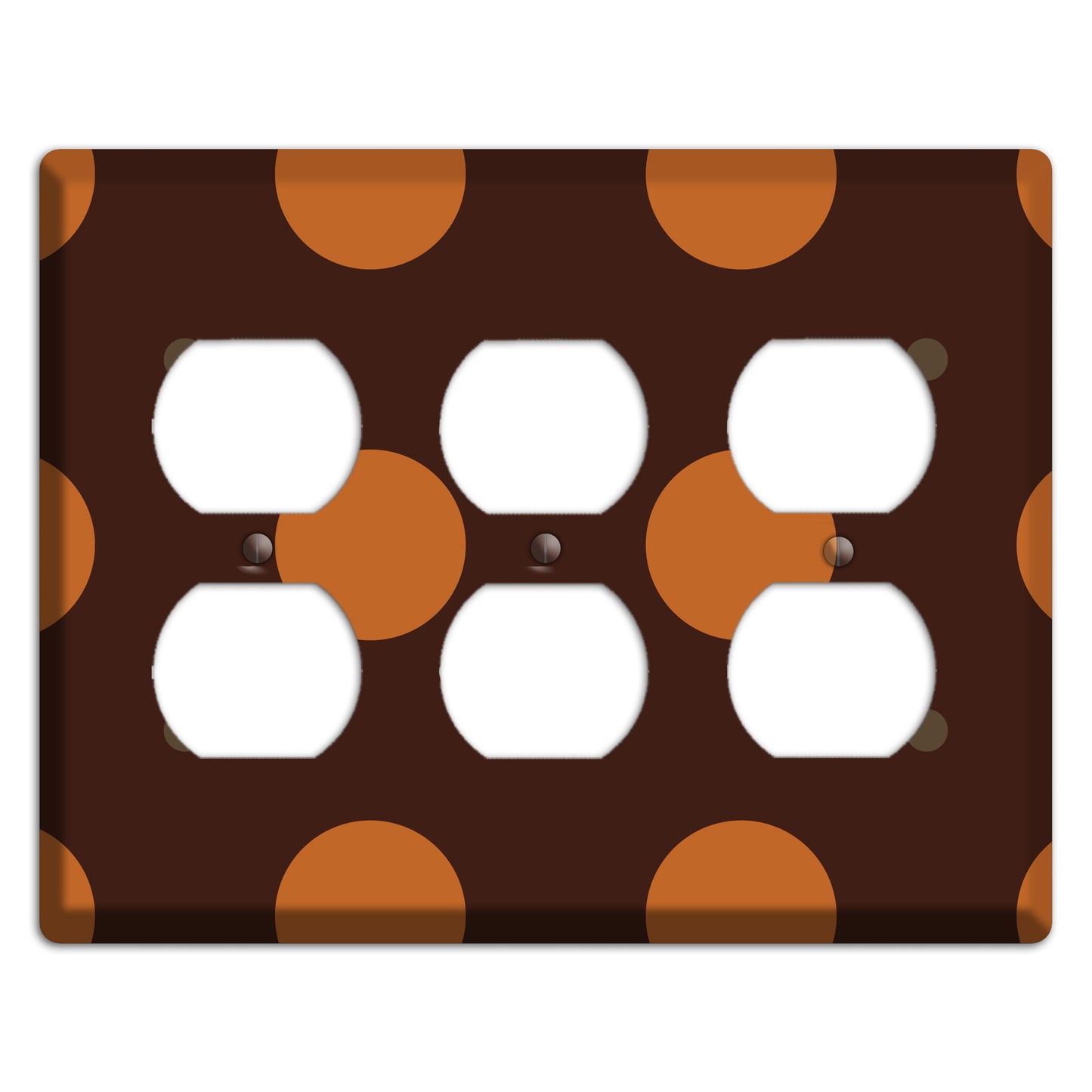 Brown with Umber and Brown Multi Tiled Medium Dots 3 Duplex Wallplate