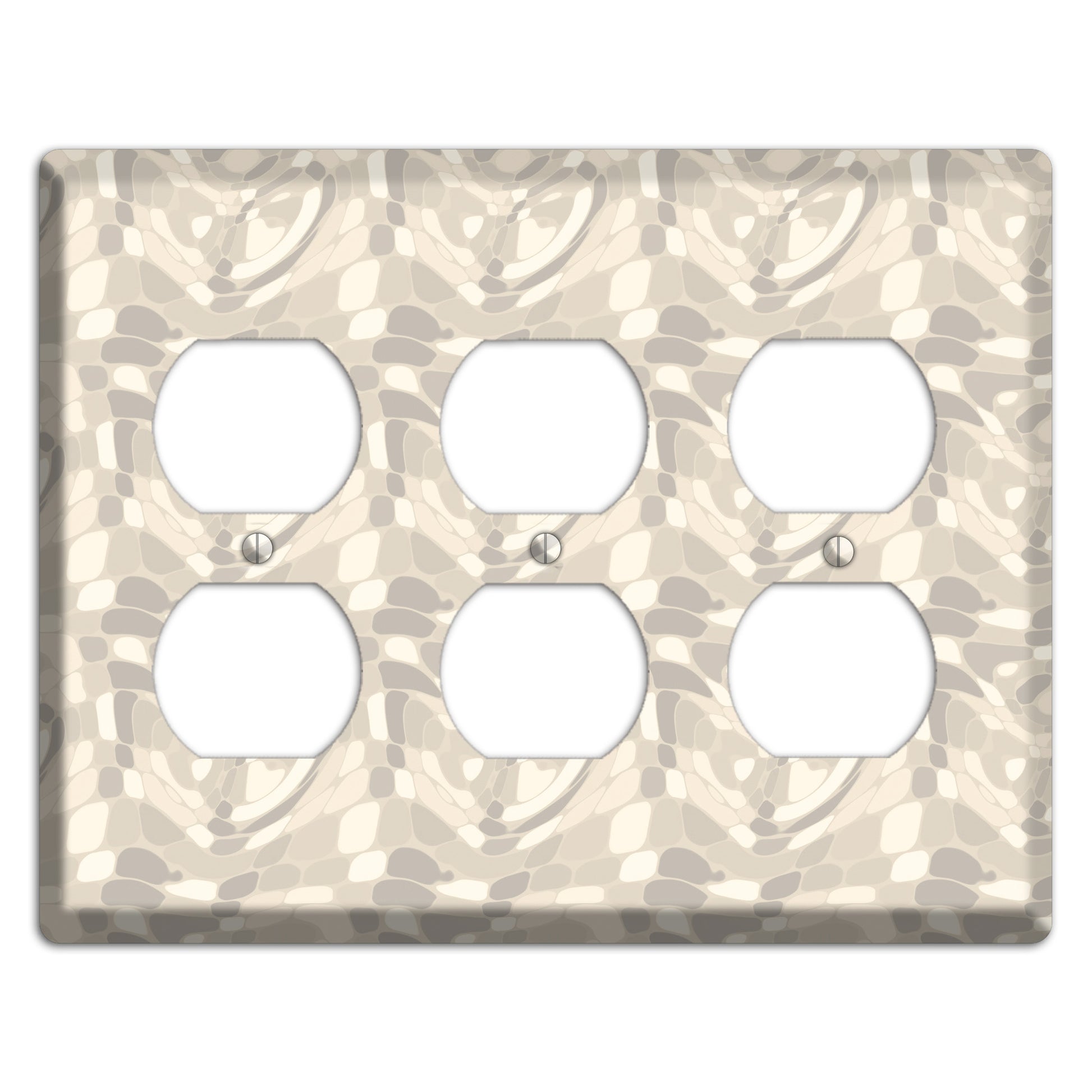 Beige Large Abstract 3 Duplex Wallplate