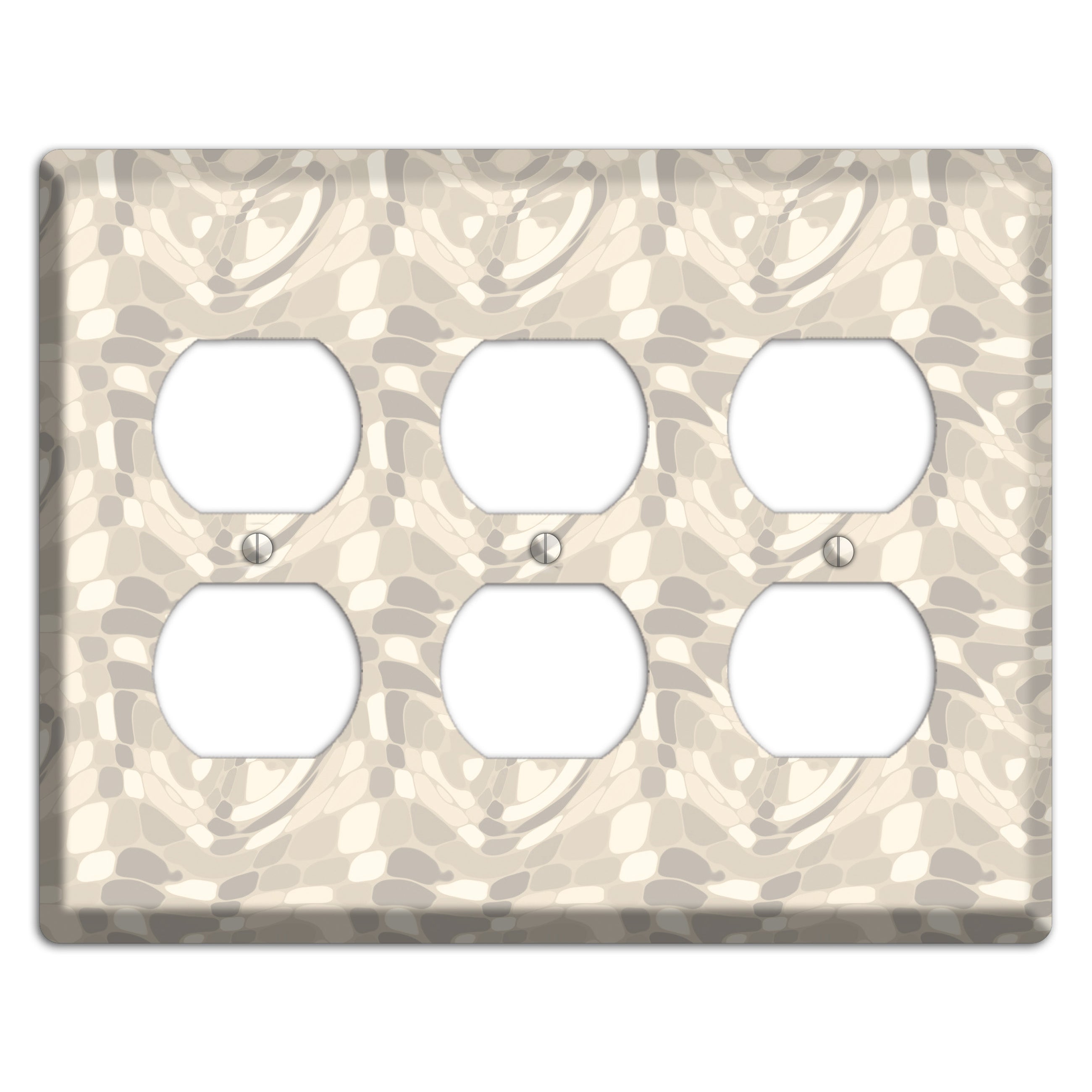 Beige Large Abstract 3 Duplex Wallplate