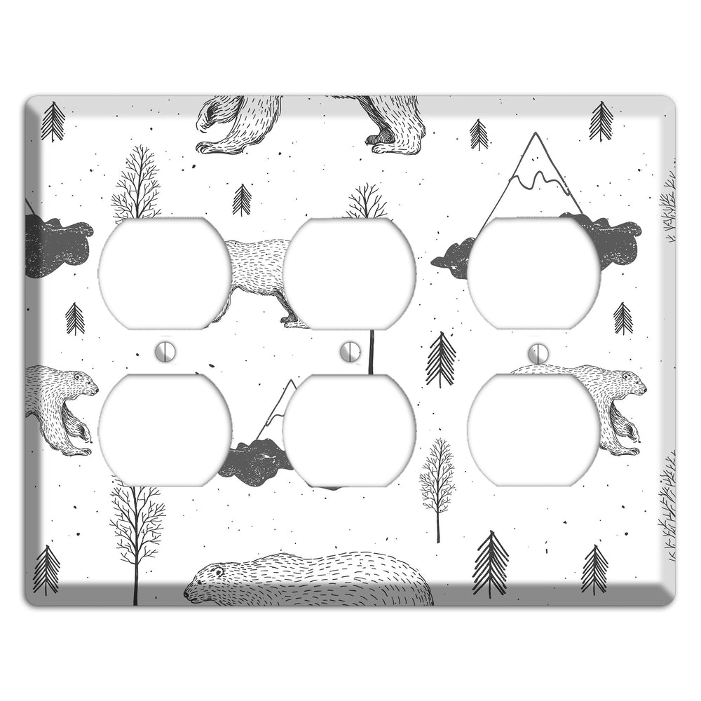Wildlife Bear 3 Duplex Wallplate