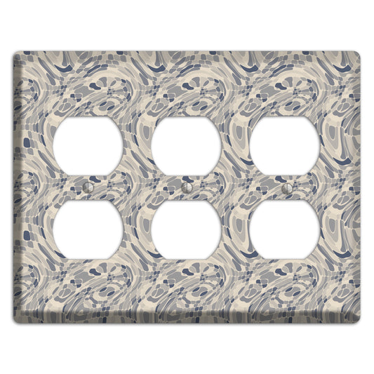 Blue and Beige Abstract 2 3 Duplex Wallplate