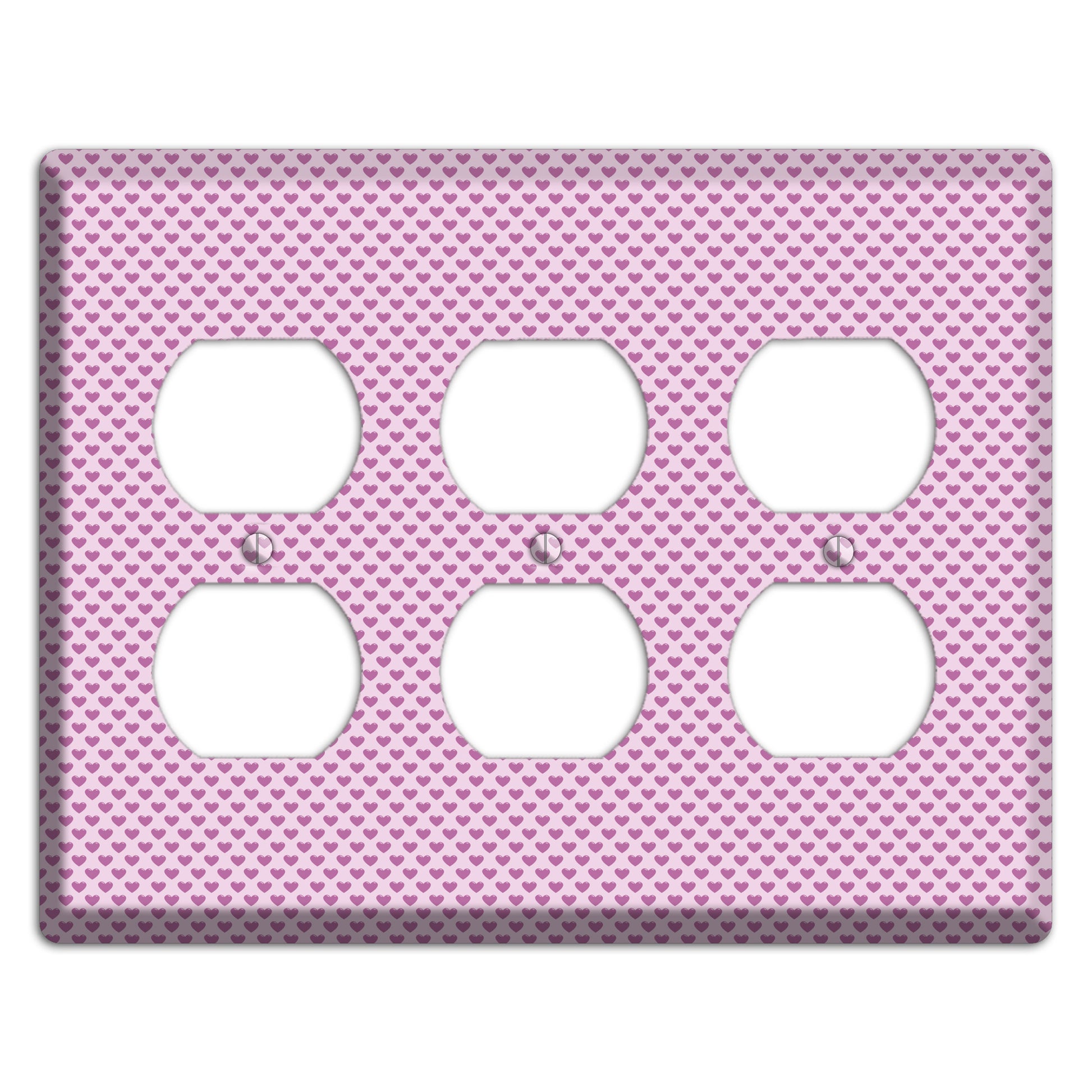 Pink Hearts 3 Duplex Wallplate
