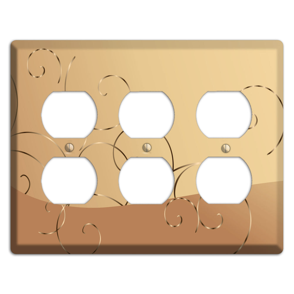 Light Brown and Beige Swirl 3 Duplex Wallplate