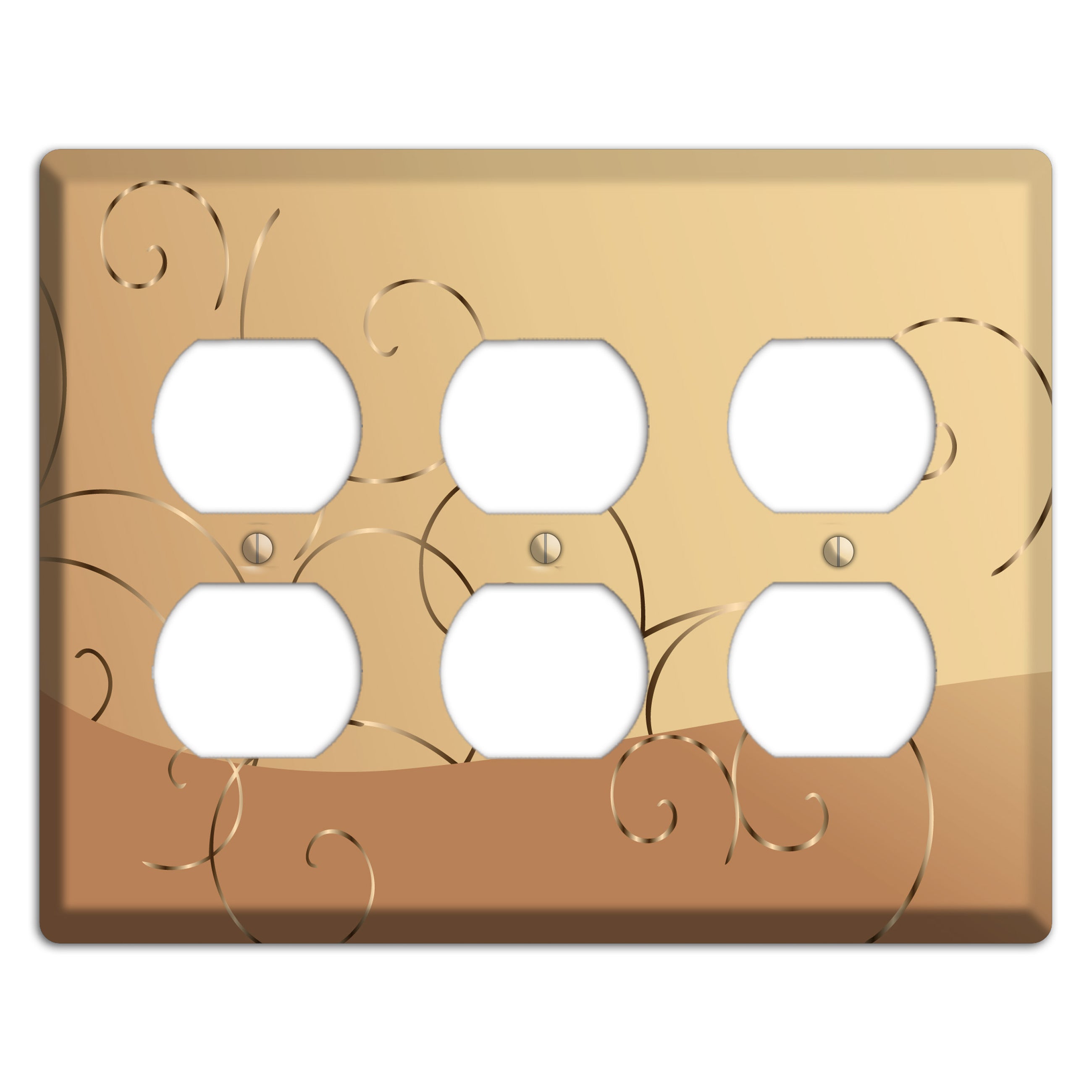 Light Brown and Beige Swirl 3 Duplex Wallplate