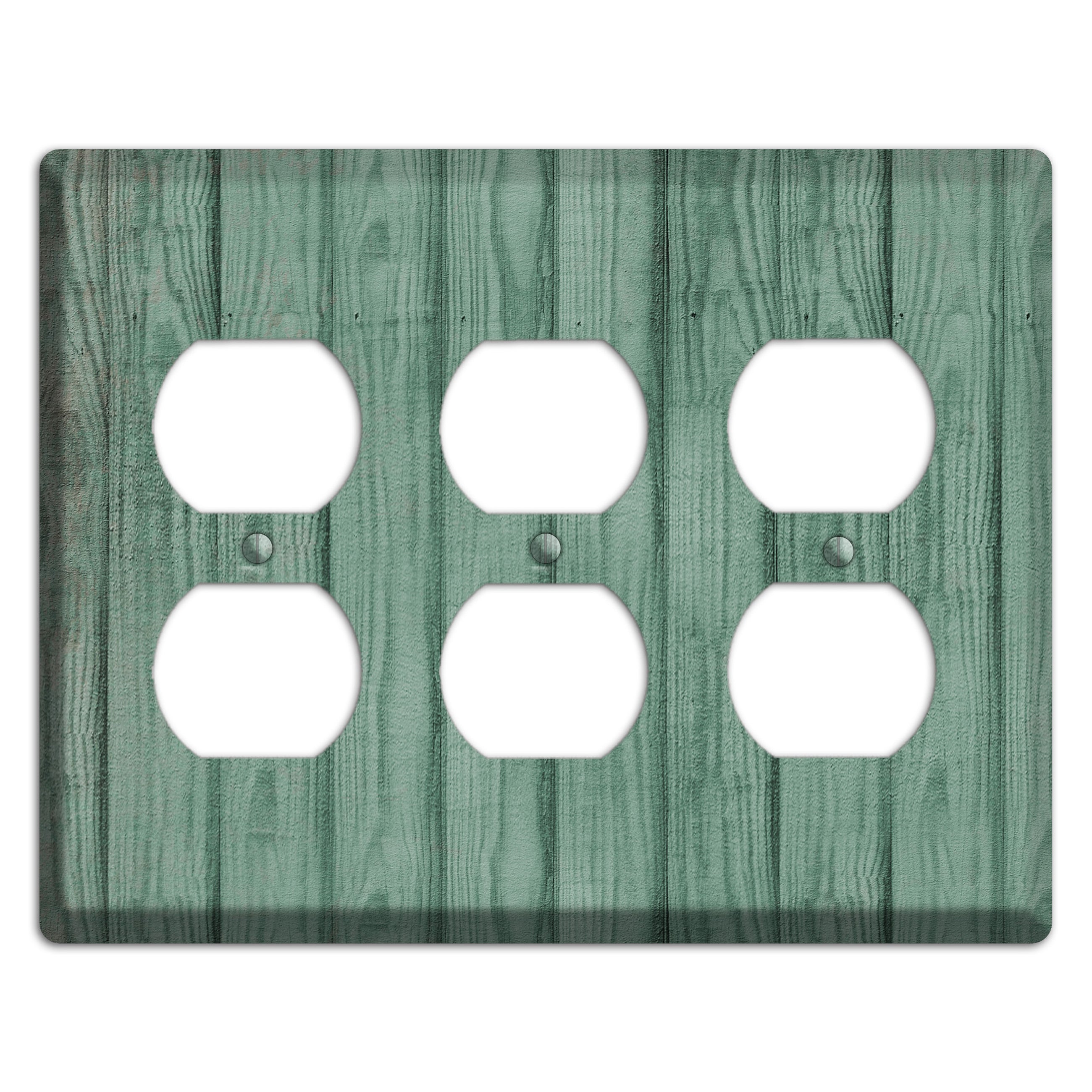 Laurel Weathered Wood 3 Duplex Wallplate