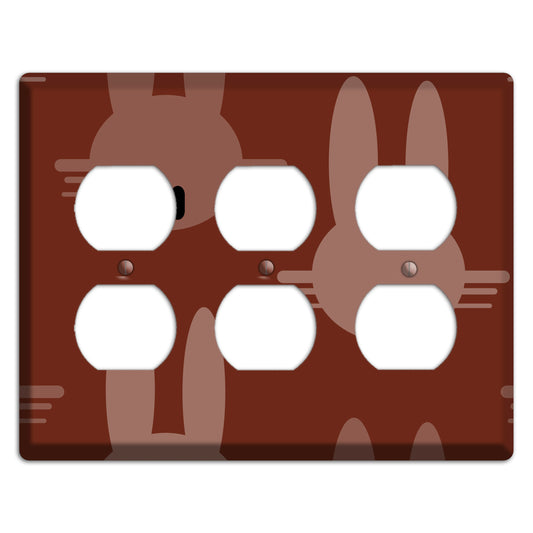 Maroon Bunny 3 Duplex Wallplate