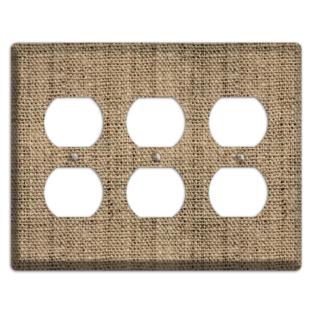 Donkey Brown Burlap 3 Duplex Wallplate