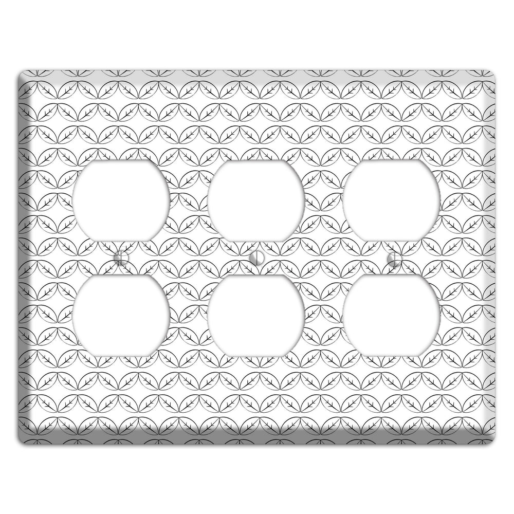 Leaves Style K 3 Duplex Wallplate