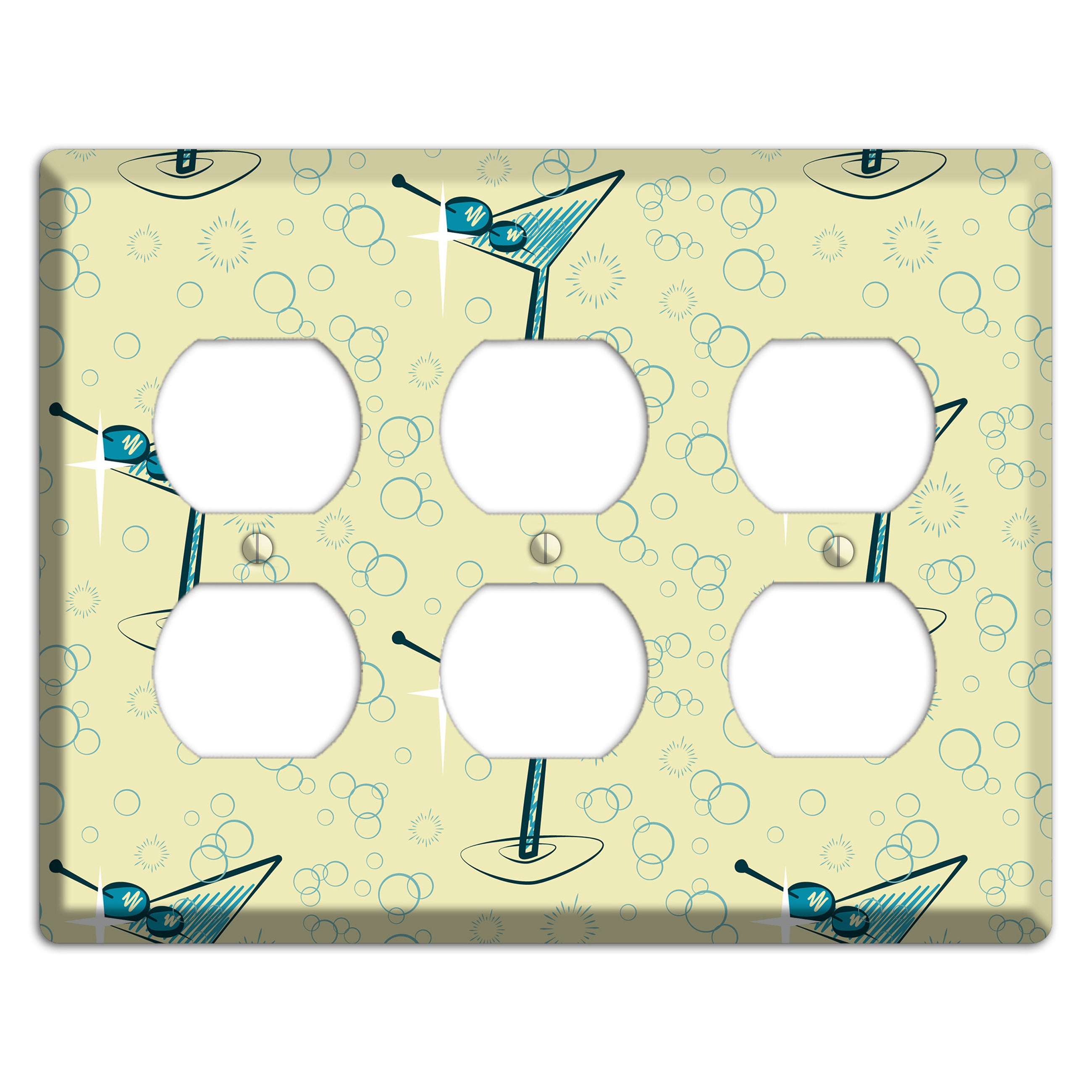 Yellow Martini 3 Duplex Wallplate