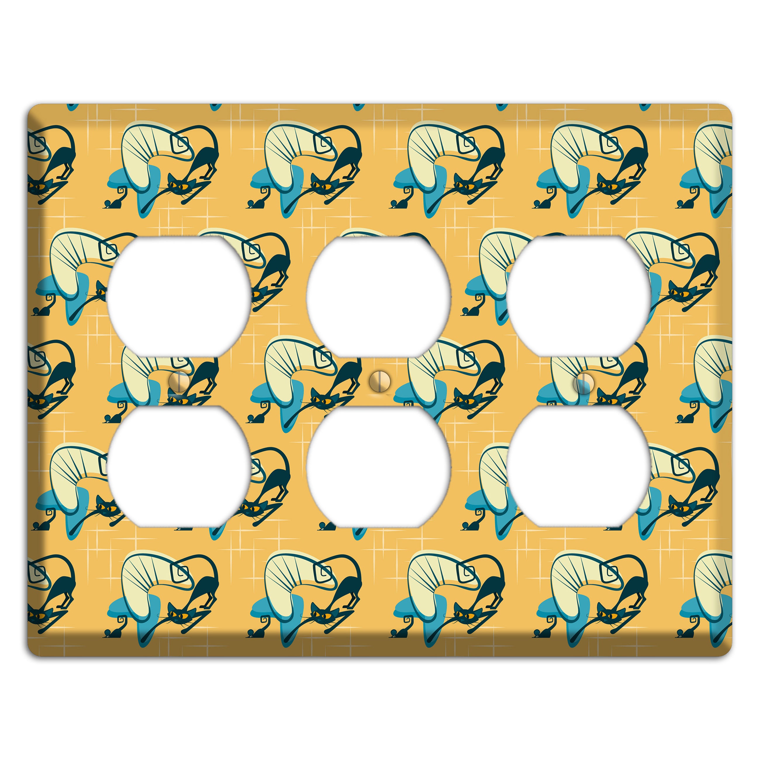 Yellow Kitties 3 Duplex Wallplate