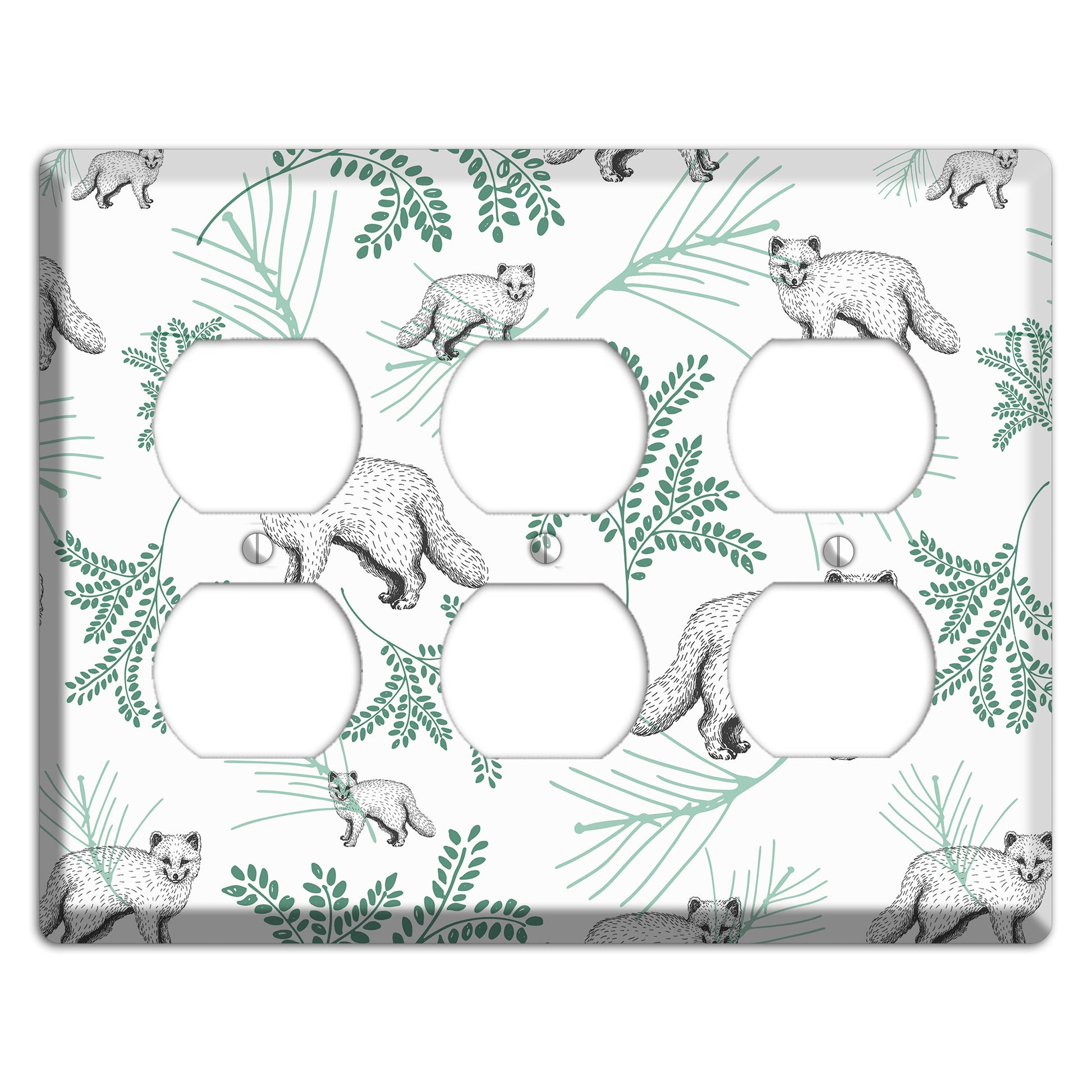 Wildlife Arctic Fox 3 Duplex Wallplate