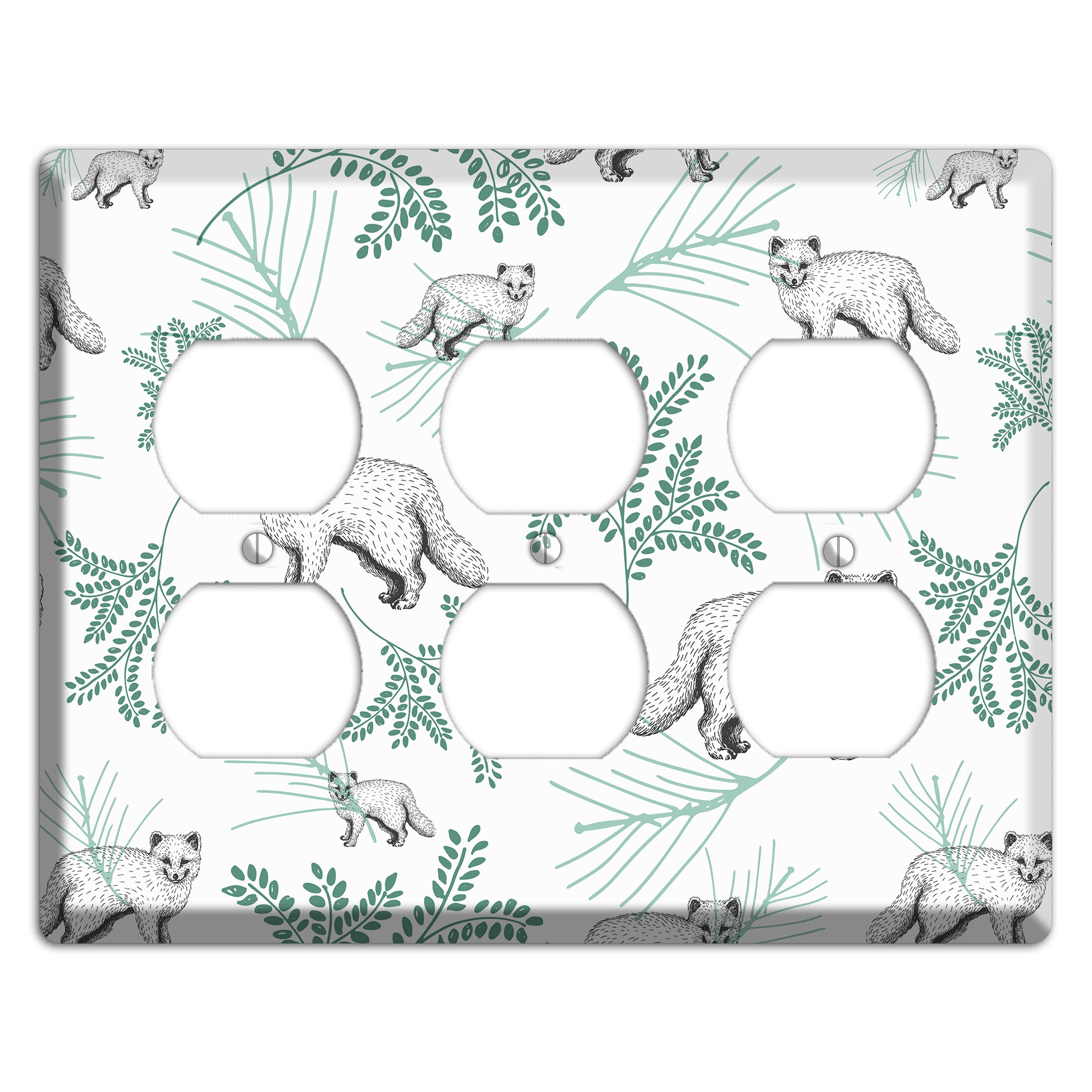 Wildlife Arctic Fox 3 Duplex Wallplate